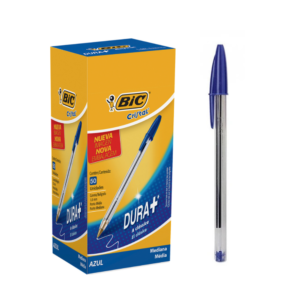 caja de lapiz pasta azul Bic