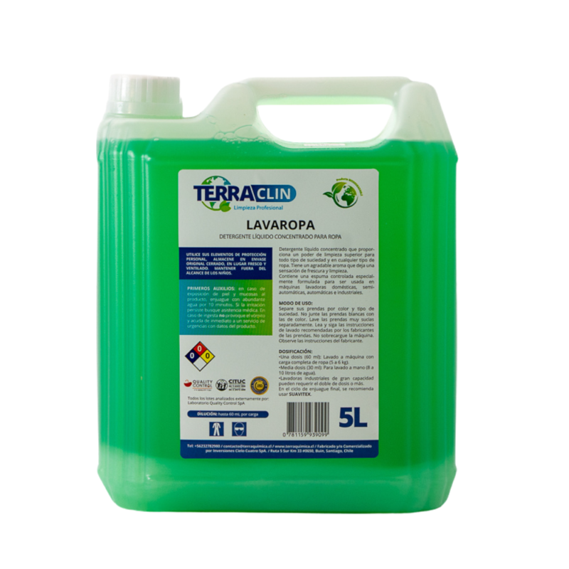 DETERGENTE LIQUIDO LAVAROPA CONCENTRADO 5