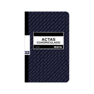 libro de actas cuadriculado negro Auca